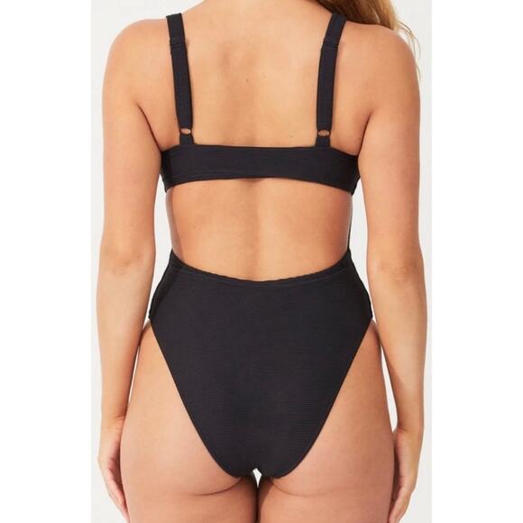Zulu & Zephyr Signature Bikini One Piece Swimsuit in Black 4 - Picture 3 of 10